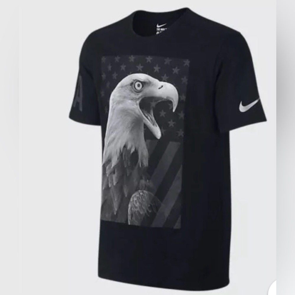 NIKE Team USA Olympic "EAGLE" Premium Finish Graphic T-Shirt‎ Men’s Small Black